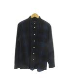 ビームス BEAMS コーデュロイシャツ L 青 ブルー 長袖 チェック柄 /AO35 ■GY99