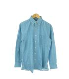 ポールスチュアート PAUL STUART 長袖シャツ L 緑 ブルーグリーン ボタンダウンカラー ロゴ刺繍 /AO17 ■GY99