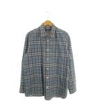 バーバリー ロンドン BURBERRY LONDON シャツ 2L 青 ブルー くすみカラー 長袖 チェック /MN33 ■GY99