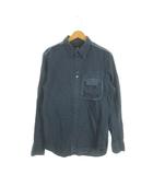 ジースターロウ G-Star RAW シャツ M 青 ブルー 長袖 フロントスナップボタン ロゴ /MN34 ■GY99
