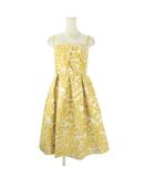 ダイアグラム グレースコンチネンタル Diagram GRACE CONTINENTAL ワンピース ひざ丈 ノースリーブ ジャカードラメ 花柄 34 黄 イエロー /CK36 ■GY99