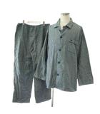 ミラショーン mila schon パジャマ ルームウェア セットアップ 上下 シャツ 長袖 パンツ イージー チェック柄 ロゴ LL 青 ブルー /XZ ■GY99