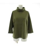 バーバリー ロンドン BURBERRY LONDON Tシャツ カットソー 七分袖 タートルネック ロゴ 刺繍 F カーキ /XZ ■GY99