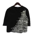 バーバリー ロンドン BURBERRY LONDON Tシャツ カットソー 七分袖 Vネック ロゴ プリント 15 黒 ブラック /XZ ■GY99