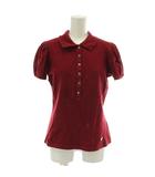 ポロシャツ 半袖 パフスリーブ ロゴ M 赤 レッド /XZ ■GY99