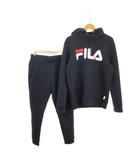 フィラ FILA セットアップ スポーツウエア プルパーカー L パンツ M 紺 ネイビー ボンディング ロゴ 長袖 アンクル /MN2 ■GY99