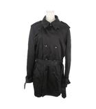 コムサイズム COMME CA ISM トレンチコート L 黒 ブラック ダブルブレスト 長袖 ベルト付き /MN23 ■GY99