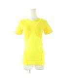 アディダス バイ ステラマッカートニー adidas by Stella McCartney Tシャツ ランニング ジョギング M 黄 イエロー 無地 半袖 切り替えデザイン /CK23 ■GY99