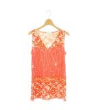 エミリオプッチ EMILIO PUCCI カットソー ノースリーブ Vネック 総柄 38 ピンク /DF ■GY35