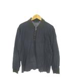 セリーヌ CELINE HOMME ポロシャツ L 紺 ネイビー 長袖 ハーフジップ チェック柄 /AO28 ■GY99