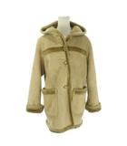 フェイクムートンコート F 茶 ブラウン 裏ファー フード付き /AO12 ■GY99