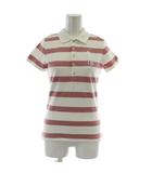 ラルフローレン RALPH LAUREN ポロシャツ M 白 ホワイト ピンク ボーダー柄 半袖 ビッグポニー 0463858SSPO /GG ■GY35