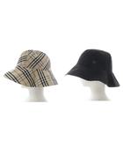 バーバリー BURBERRY 帽子 リバーシブル バケットハット ノバチェック ブラック ベージュ /YO39 ■GY35
