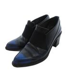 ユナイテッドヌード UNITED NUDE ブーティ ヒール 36 黒 ブラック 青 ブルー /UO ■GY99