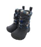 キーン KEEN 子ども用スノーブーツ 雪用シューズ 15cm グレー 青 ブルー 緑 グリーン 黄色 イエロー チェック柄 レースアップ プルタブ付き ハイカット /TL ■GY99