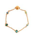 スワロフスキー SWAROVSKI ブレスレット ゴールドカラー 青 ブルー 緑 グリーン チェーン ラインストーン装飾  /NU ■GY99