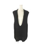 プラージュ Plage de charme ニットベスト 黒 ブラック 無地 Vネック ノースリーブ /AO31 ■GY99