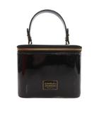 シャルル ジョルダン CHARLES JOURDAN 美品 ハンドバッグ バニティバッグ 黒 ブラック 光沢素材 箱型 シングルハンドル /IL ■GY99