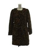 ノーカラーコート M 黄 イエロー 黒 ブラック レオパード柄 ハーフ丈 /GG ■GY99