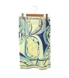 エミリオプッチ EMILIO PUCCI スカート ひざ丈 総柄 タイト シルク混 42 ライトブルー ブルー /HK ■GY06