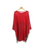 アドーア ADORE ワンピース チュニック ニット ドルマン ドッキング 38 レッド ブラウン /ES ■GY06