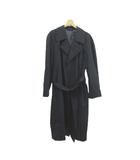 トレンチコート ロング丈 M 紺 ネイビー 無地 長袖 ベルト付き /MD ■GY99