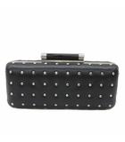 ダイアンフォンファステンバーグ DIANE von FURSTENBERG クラッチバッグ ショルダーバッグ 斜めがけ 2way 黒 ブラック スタッズ ハードケース チェーン付き /YS21 ■GY99