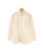  バレンティノ クリスティー VALENTINO CHRISTY シャツ L オレンジ 赤 レッド チェック柄 長袖 ボタンダウンカラー /CK13 ■GY99