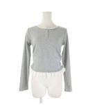 オリーブ デ オリーブ OLIVE des OLIVE ANOTHER BRANCH ヘンリーネック裾レース長袖Tシャツ カットソー F グレー 長袖 ヘンリーネック レース装飾 /CK31 ■GY99