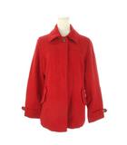 メルローズ MELROSE claire コート ミドル丈 3 赤 レッド レギュラーカラー 長袖 フラップポケット 比翼 /MN27 ■GY06