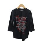 ソフトマシーン SOFT MACHINE Tシャツ カットソー M 黒 ブラック プリント 七分袖 /YS28 ■GY99