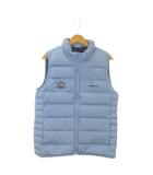 ランズエンド LANDS' END ダウンベスト ゴルフ M 青 ブルー 無地 スタンドカラー /AO20 ■GY99