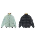 モンクレール MONCLER ヴィンテージダウンジャケット リバーシブル スタンドカラー リバーシブル アシックス代理店 90-4 ライトブルー ネイビー /CX ■GY50