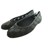 グッチ GUCCI GG柄ラバーシューズ フラットシューズ ロゴ インターロッキング ワンカラー 37 黒 ブラック /SS ■OS ■GY50