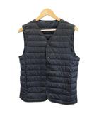 ユニクロ UNIQLO インナーダウンベスト M 黒 無地 Vネック  /RY ■GY99