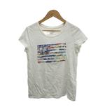 ポロ ラルフローレン POLO RALPH LAUREN 子ども服 Tシャツ カットソー 150 白 ホワイト 半袖 クルーネック パッチワーク柄 /KK ■GY99