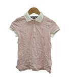 ポロ ラルフローレン POLO RALPH LAUREN 子ども服 ポロシャツ カットソー 130 ピンク 白 ホワイト チェック柄 半袖 襟付き /KK ■GY99