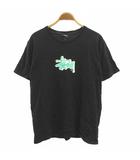 ステューシー STUSSY Tシャツ M 黒 ブラック ロゴ プリント 半袖 /RY ■GY99