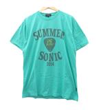 ポールスミスジーンズ Paul Smith JEANS Tシャツ カットソー サマーソニック 2014 XL エメラルドグリーン クルーネック 半袖 ロゴプリント /SY41 ■GY99
