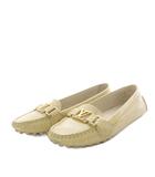 ドライビングシューズ スリッポン エナメルレザー 34.5 イエロー /YO32 ■GY50