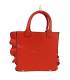 ザラ ZARA TRF ハンドバッグ ショルダー 2WAY フェイクレザー フリル 赤 レッド /XZ ■GY73