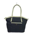 アニエスベー ボヤージュ Agnes b. VOYAGE ハンドバッグ ショルダー 2WAY ナイロン レザー ロゴ 紺 ネイビー 白 ホワイト /XZ ■GY73