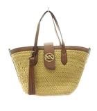 マイケルコース MICHAEL KORS かごバッグ トートバッグ ストロー ロゴ ベージュ 30T0GMBC1W /KU ■GY76
