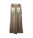 アメリヴィンテージ Ameri VINTAGE トロンプルイユ チェック パンツ M ベージュ ポケット フルレングス 01920850730 /RY ■GY06