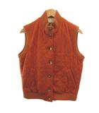 ロロピアーナ Loro Piana カシミヤニットベスト カシミヤ M オレンジ 裏地チェック柄 キルティング 中綿 トップス /YU ■GY50