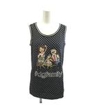 DG Family patch polka dot tank top カットソー タンクトップ 36 黒 ブラック ドット柄 水玉柄 ノースリーブ トップス F8H47Z G7KJC /YU