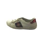 グッチ GUCCI ACE BEE シェリーライン ローカットスニーカー シューズ 靴 ロゴ レザー 7 26cm 白 ホワイト ■GY50 /MQ
