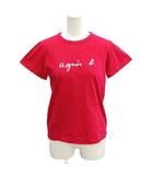 Tシャツ 1 赤 レッド ロゴプリント 半袖 ラウンドネック /RN ■GY06