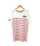Tシャツ M 白 ホワイト 赤 レッド ボーダー柄 半袖 /NP ■GY06