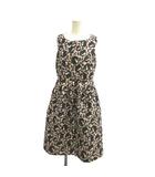 マックスマーラ MAX MARA 花柄ワンピース ピンク 黒 ブラック ノースリーブ ラウンドネック 膝丈 /YU ■GY06